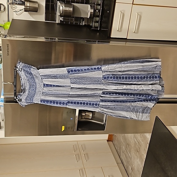 💕VERONICA BEARD💕 McKinney Strapless Cotton Maxi Dress Electric Blue Medium NWT - Picture 10 of 16